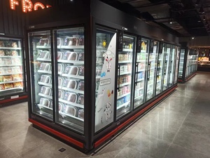 Congelatore Verticale a 4 Porte con Vetrina in Vetro per Supermercati, Raffreddamento ad Aria, Espositore Multideck Commerciale - Product Image 2