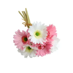 Wholesale Selling Artificial PU Daisy Gerbera Flowers Bouquet for Wedding Easter African daisy