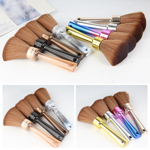 Brosse à poils doux en nylon électroplaqué pour le cou, brosse de nettoyage du visage pour barbier, outil de beauté pour salon de coiffure - Product Image 5