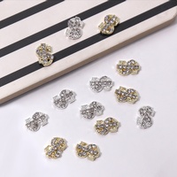 Nuancier de luxe pour Nail Art, symbole de signe Dollar, or, argent, diamant complet, pierre en alliage, breloques pour décoration, meilleure vente, nouveauté