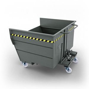 Sbr1600 Kantelbak Op Wielen Met Ral-7010 Met 1600 Lt-Capaciteit-Voor Afvalverwerkingsmachines - Product Image 1