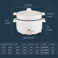 YUEDISI Promotion : Cuiseur Électrique Antiadhésif 3L, Poêle Électrique Intelligente, Marmite à Soupe Antiadhésive avec Cuiseur Vapeur