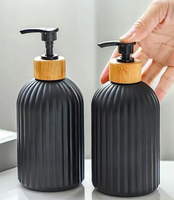 Distributeur de savon en verre coloré personnalisé en gros bouteille en verre de savon liquide pour le lavage des mains bouteille en verre de 330ml