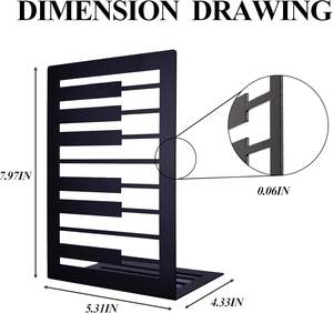 Sujetalibros de metal resistente con revestimiento protector galvanizado Estante de escritorio moderno limpio para organización de libros - Product Image 3