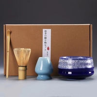 Fouet en céramique de style japonais fait à la main, support de cuillère, kit de porte-cuillères, coffrets cadeaux durables pour thé vert et matcha