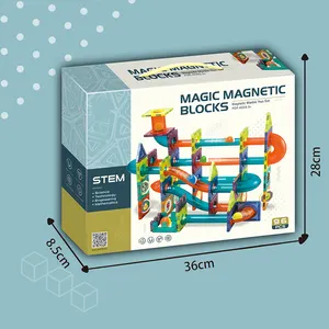 핫 세일 교육 빌딩 블록 장난감 96PCS 매직 자석 공원 마그네틱 볼 트랙 블록 장난감
