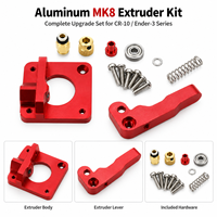 Kit d'extrudeur à engrenage unique MK8 en aluminium rouge, pièces d'imprimante 3D avec ressort de tension et bloc d'alimentation Bowden pour les séries Ender 3 CR10