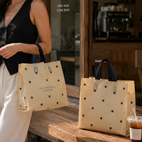 Sac de shopping en plastique PE vierge givré à pois, épaissi et de qualité supérieure, avec poignée, pour boutiques de vêtements