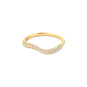 CANNER CANNER Simple 18k/14k S925 Sterling <b>Silver</b> <b>Wave</b> 5A Zircon Closed <b>Ring</b> for Women - Product Image 1