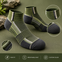 Chaussettes de sport respirantes en polyester recyclé et élasthanne à micro-stries, protection anti-ampoules, ajustement course, logo et emballage assortis