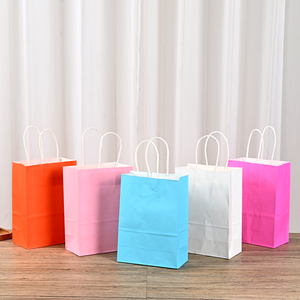 <span class=keywords><strong>Sac</strong></span> en papier <span class=keywords><strong>kraft</strong></span> multicolores écologique à fond plat, idéal pour l'emballage de mariages et d'événements - Product Image 4