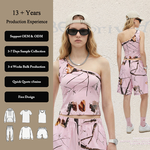<span class=keywords><strong>Camiseta</strong></span> de Verano con Estampado Digital de Hojas Camufladas, Elegante, Ajustada, sin Mangas, Deportiva, de Una Sola Manga, para Chicas - Product Image 1