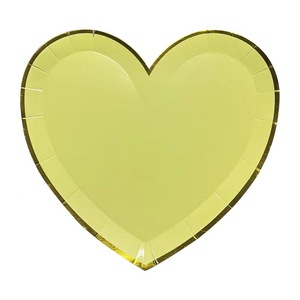 Assiettes en papier pour fête de mariage de la Saint-Valentin, assiettes en papier jetables en forme de cœur - Product Image 3