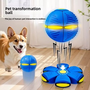 Jouet classique et durable pour chien d'extérieur : balle rebondissante avec caoutchouc magique de décompression et couineur en plastique, jouet amusant et couinard pour animaux de compagnie - Product Image 4
