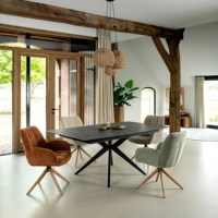 Table à manger extensible en céramique de 11 mm, design simple, surface mate résistante aux rayures, mobilier de cuisine commercial