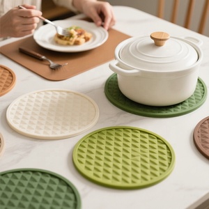 Soporte para ollas calientes con logotipo personalizado, Mantel Individual de silicona resistente al calor, almohadilla de aislamiento térmico, salvamanteles de silicona para ollas y sartenes calientes - Product Image 1