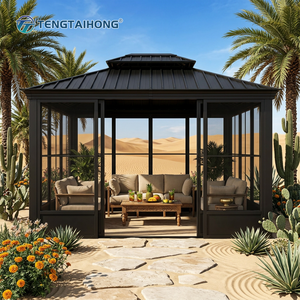 Gazebo para Exteriores Resistente al Viento y a la Intemperie, 12*16 pies, para <span class=keywords><strong>Terraza</strong></span> de Hotel, Patio Trasero, Área de Recreo - Product Image 2