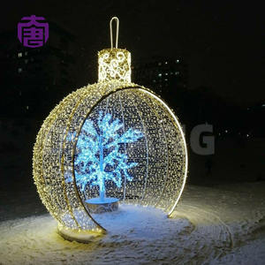 Outdoor Large Christmas <b>Led</b> Lighting Arch Door Motif 3d Tunnel Christmas <b>Light</b> For Christmas Mall Decor - Product Image 2