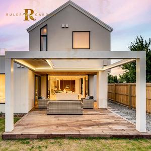 Pérgola Motorizada Plegable de Aluminio Eléctrica y Resistente, Pérgola de Lujo para Exteriores, Impermeable, Retráctil, con Techo de Láminas Ajustables - Product Image 1