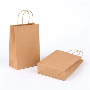 Sacs cadeaux pour fête KM 12*6*15cm, sacs shopping en papier kraft recyclables pour cadeaux d'anniversaire, bonbons, friandises, emballages pour produits alimentaires - Product Image 3
