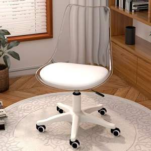 Venta al por mayor muebles de comedor estilo nórdico moderno PET respaldo transparente con polea giratoria hogar sillas de comedor para niños - Product Image 1