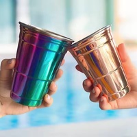 Tasse à café personnalisée en acier inoxydable 304 à trois sections, style américain, pour boissons froides, cocktail grand format pour l'extérieur