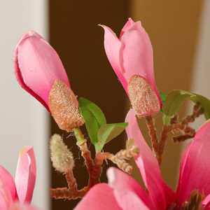 <b>Artificial</b> <b>Flowers</b> Silk Magnolia Short Branches High Simulation Home Decor Wedding Props Spring Indoor Decoration - Product Image 4
