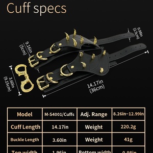 Hot-Selling <b>Sexy</b> Bondage Gear Gothic Studded Leather Handcuff & Ankle Cuff <b>Set</b> Adjustable BDSM Restraints for Couples - Product Image 5