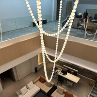 Lustres LED sur mesure d'usine, luminaires modernes en forme de collier long pour escaliers, idéaux pour salon, mariage, hôtel, grande suspension lumineuse