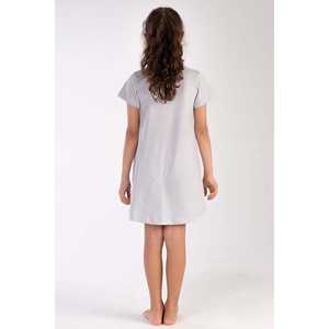 Vestido tipo túnica ovalado de manga corta con cuello para niñas - Product Image 1