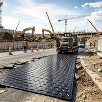 Tapis de protection temporaire pour routes en HDPE, tapis d'accès pour sols, 4x8 pieds, tapis de protection contre la boue, antidérapant