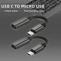 Adaptor Aluminium Alloy DC USB-C ke Micro USB untuk Ponsel (S7 Edge/S6/Nexus 5)
