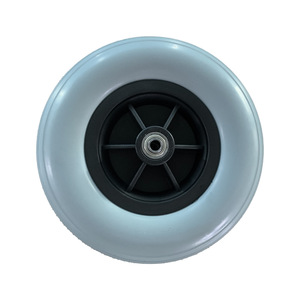 8 Inch Pu Fat <b>Wheel</b> With Front Fork For Wheelchair <b>Replacement</b> Parts - Product Image 4