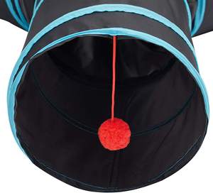 نفق تفاعلي للقطط على شكل حرف S قابل للتمدد والطي من النايلون بـ 3 أو 5 اتجاهات للاستخدام الداخلي في جميع الفصول - Product Image 4