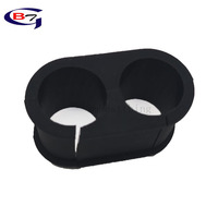 Anneau de serrage en caoutchouc/silicone personnalisable pour machines d'ingénierie, pièces de moteur, manchon de serrage de câble à double trou, 30~90 Shore