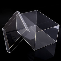 Boîte à chaussures en acrylique avec couvercle, mallette de rangement en plastique, présentoir superspex empilables avec ouverture frontale transparente et couvercle magnétique