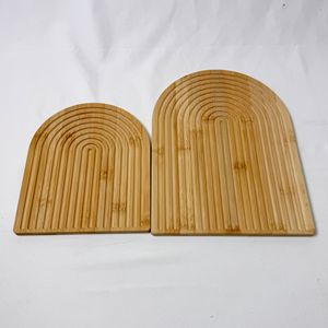 ถาดไม้ไผ่ลูกฟูกสไตล์นอร์ดิกแผ่นรองกันความร้อนสำหรับเสิร์ฟอาหารในครัว - Product Image 2