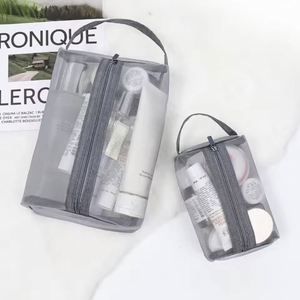 Mesh <b>Transparent</b> Cosmetic <b>Bags</b> Portable Travel Wash Organizer Toiletry <b>Bags</b> Student Stationery <b>Bags</b> <b>Makeup</b> Pouch - Product Image 2