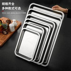 Stainless Steel Rectangular Tray Flat Bottom Design For Hotel Kitchen Use 304 Grade Durable Serving Plate - Product Image 3