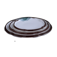 M005 vente en gros de vaisselle classique chinoise durable en mélamine 100% en plastique de qualité alimentaire plat d'assiette durable parties rondes