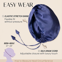 Bonnet en soie 100% personnalisé avec logo, pour dormir, femmes, 22 momme, bonnet de nuit en soie, bande élastique, bonnet en soie de luxe avec OEKO-TEX