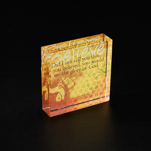 Wholesale Factory Cheaper Crafts the Holy <strong>Bible</strong> Color <strong>Printing</strong> Custom Crystal Glass Paperweight - Product Image 3