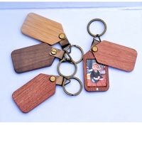 Cadeau créatif : Porte-clés en bois de cerisier avec pendentif polygonal, cadre en cuir et bois DIY pour photos de famille, couple, animaux de compagnie