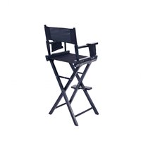 Chaise de maquillage professionnel en bois noir pliable et Portable pour Salon de coiffure