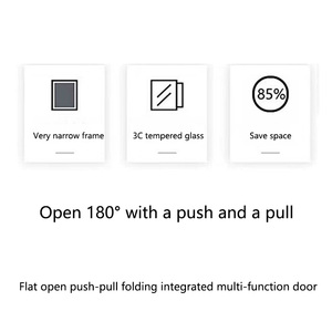 Puerta Plegable Moderna con Funciones Integradas <span class=keywords><strong>de</strong></span> Apertura Deslizante y Batiente, <span class=keywords><strong>Vidrio</strong></span> Templado, Especialmente Diseñada para Baños Pequeños - Product Image 5