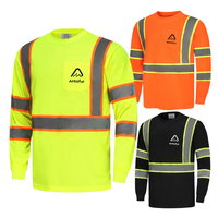 Chemise de sécurité réfléchissante à manches longues de classe 3, vêtements de travail haute visibilité, uniforme de signalisation durable, travailleurs du bâtiment et du transport routier