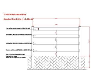 Valla de <span class=keywords><strong>PVC</strong></span> de 3 rieles para caballos con puerta de seguridad - Cercado duradero resistente a los rayos UV para ranchos de caballos - Product Image 4