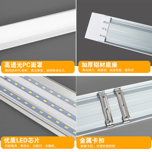 <b>Led</b> Tri Proof Purification Light <b>Tube</b> 31W 40W Ultra Thin Strip Linear Light For Commercial Office Use - Product Image 5