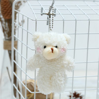 Doux mignon poudre fard à joues ours pendentif mignon bébé ours en peluche poupée sac accessoires porte-clés