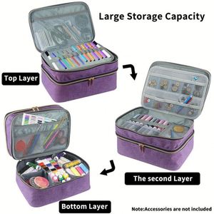 Double-Layer <b>Sewing</b> Organizer Storage Bag Portable Travel <b>Sewing</b> <b>Kit</b> Case - Product Image 3